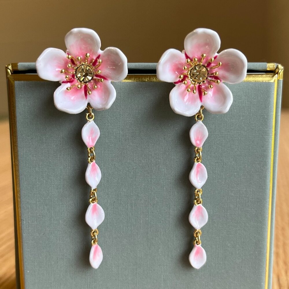 White cherry Blossom earrings HANAMI